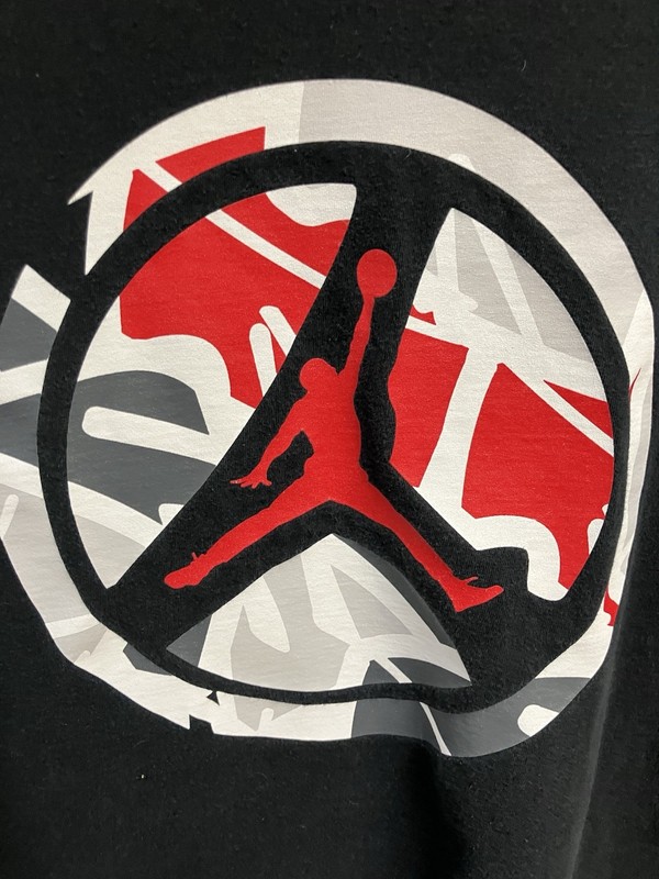Nike Air Jordan Red And Black T-shirt With Jumpman Logo On Front - Size L - 90s gallery