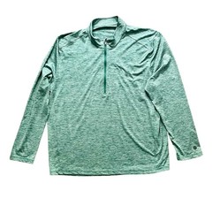 Graham Luxe 1/4 Zip Pullover Mens 2XL Heather Green Athletic Golf Long Sleeve
