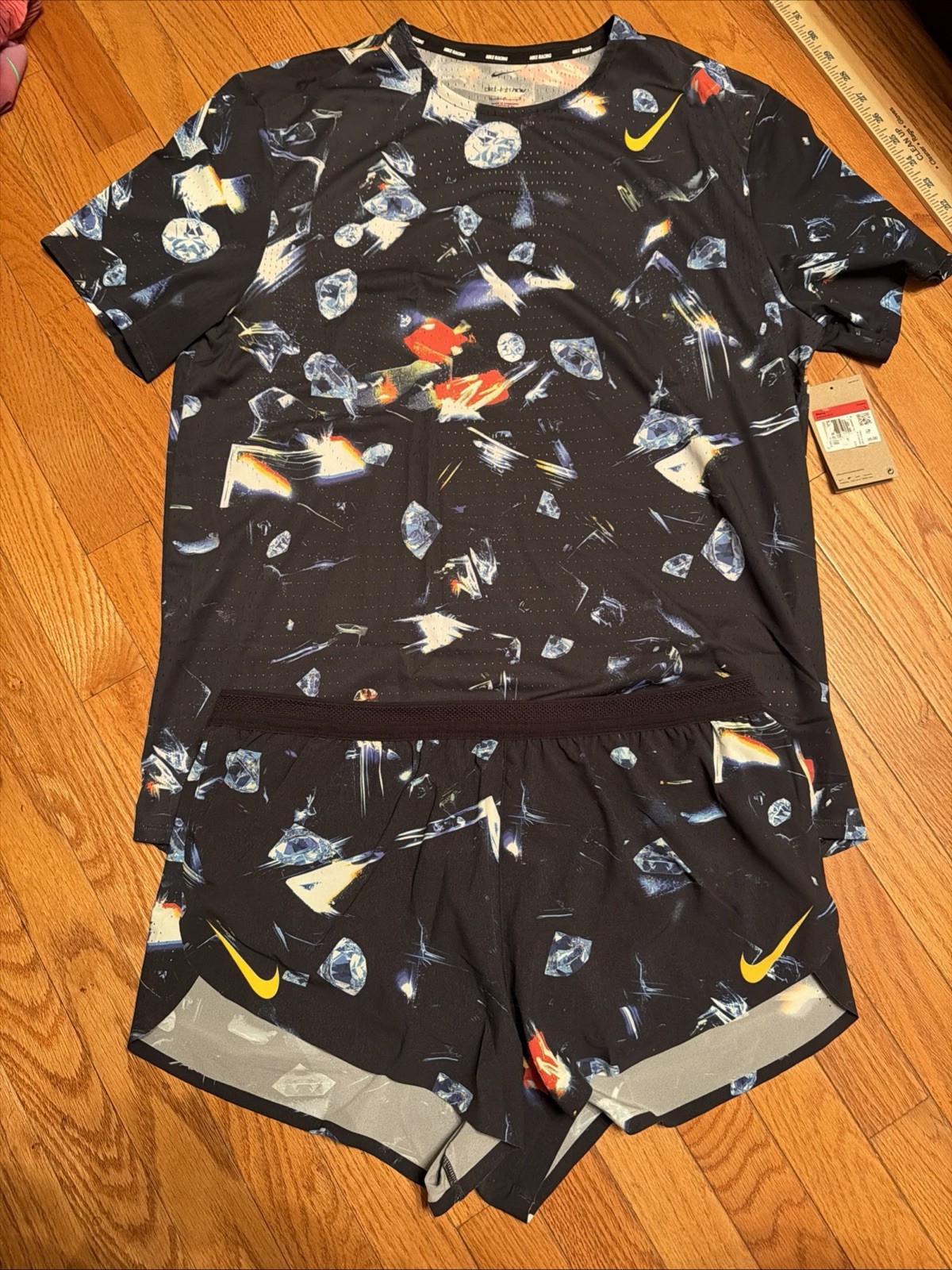 Nike AeroSwift Glam Dri-FIT ADV Running Top& Shorts Full Set Men Sz L IH5043-010 gallery