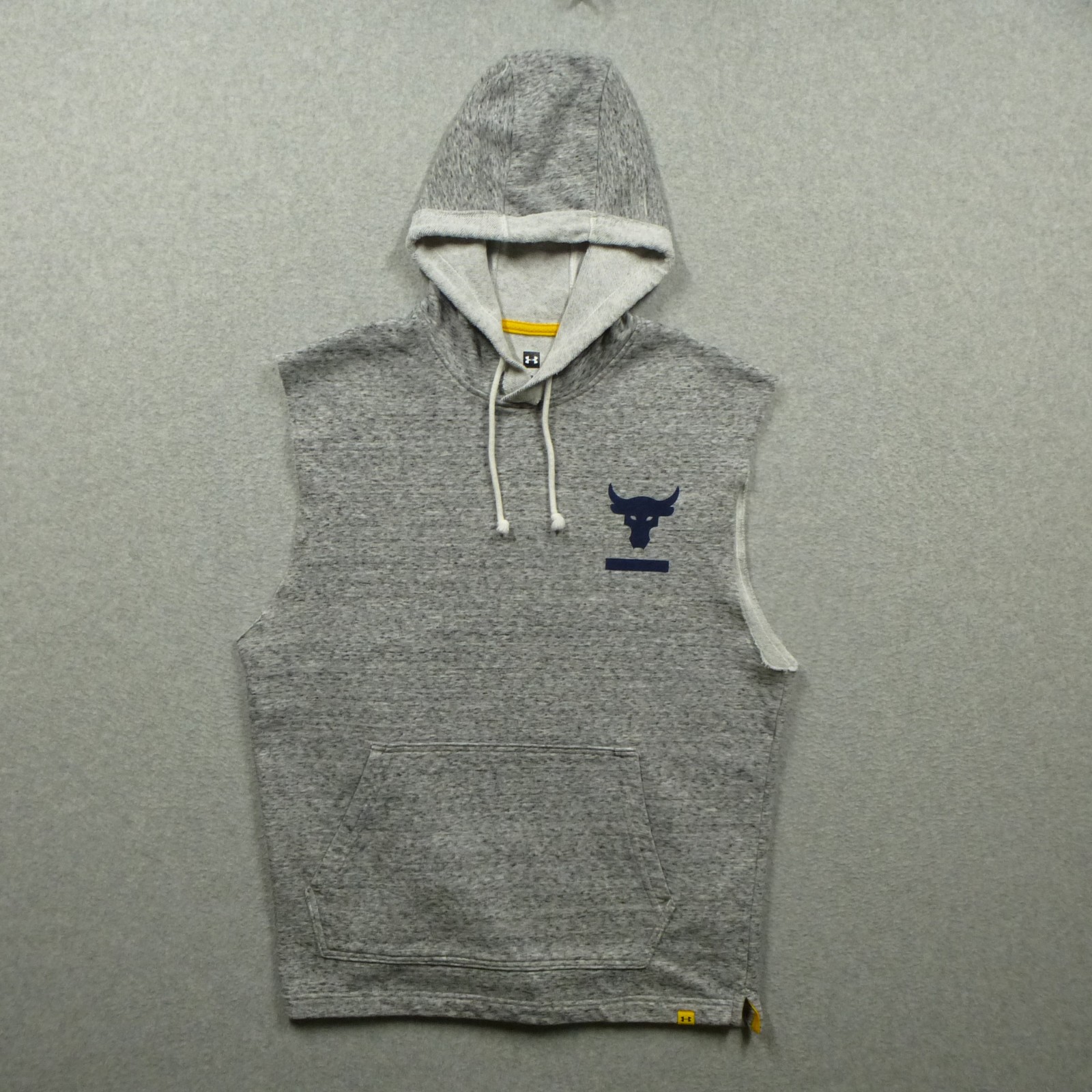 Under Armour Shirt Mens Medium Project Rock Sleeveless Hoodie Workout Bull gallery
