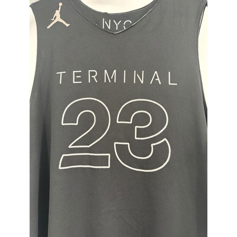 Jordan Brand Terminal 23 NYC Reversible Basketball Jersey Black Grey Mens L gallery