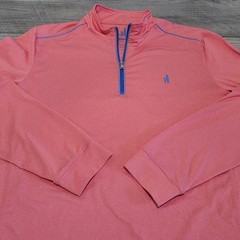 ⛳johnnie‑O Prep‑Formance 1/4 Zip Pullover Mens XL Punch Red Blue Hill Golf Club