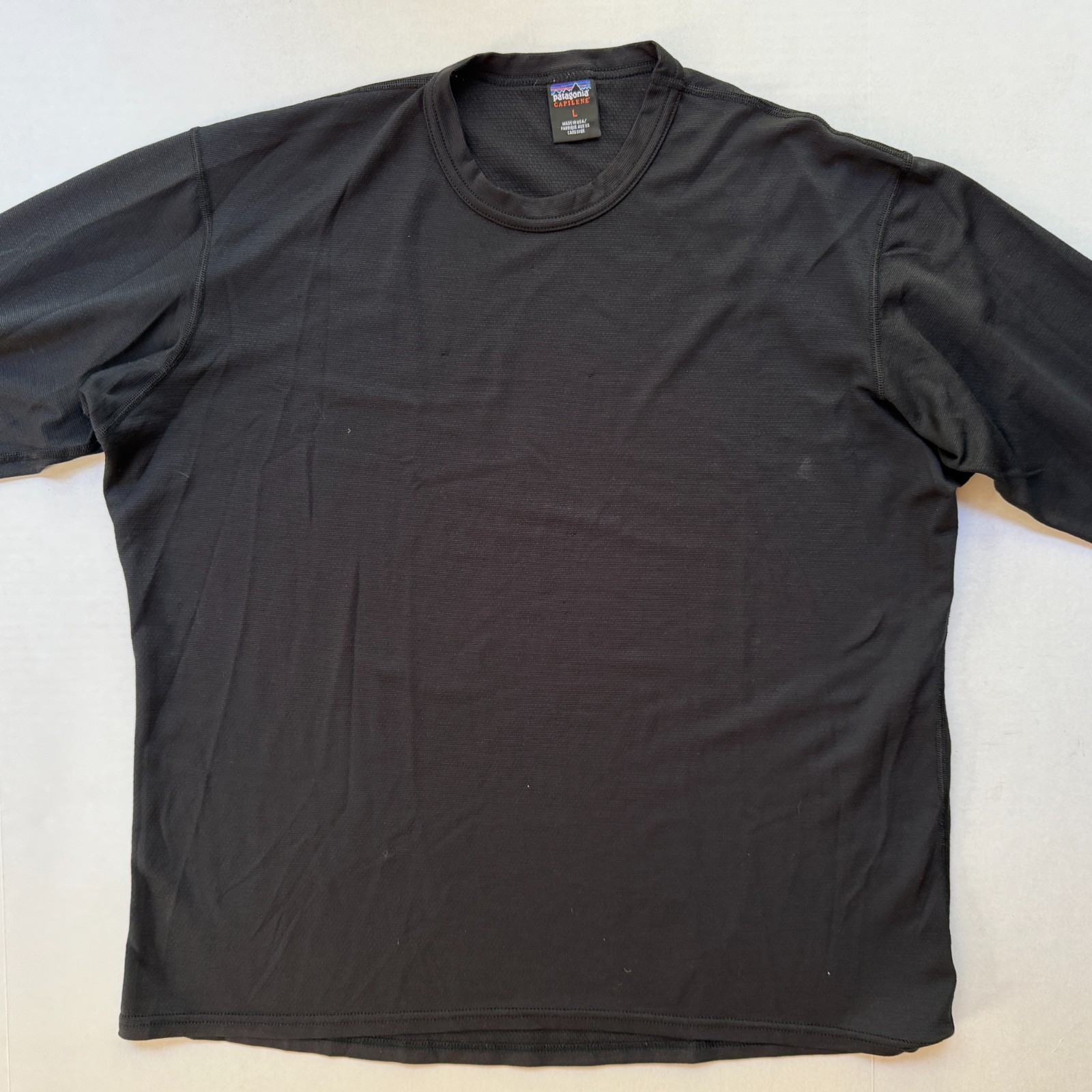 Patagonia Capilene Shirt Midweight Base Layer Mens L Black LS Vintage Y2K USA gallery