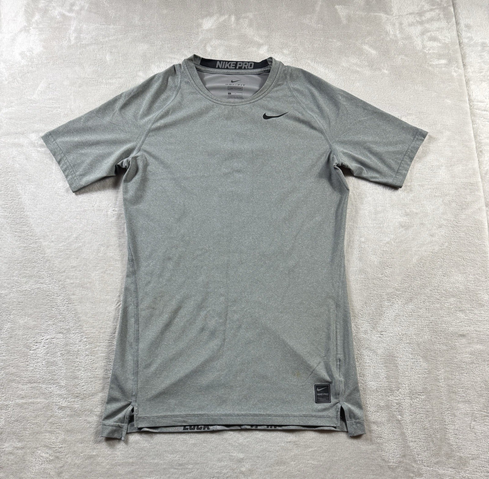 Nike Pro Men’s Dri Fit Compression Fitted Base Layer T-Shirt Grey L Breathable gallery