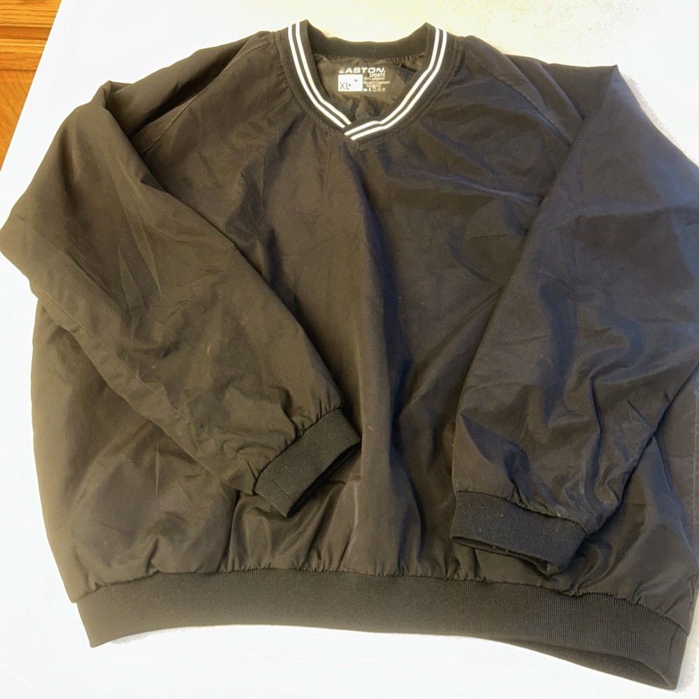 Easton Men’s XL Baseball Pullover Shell Windbreaker Black