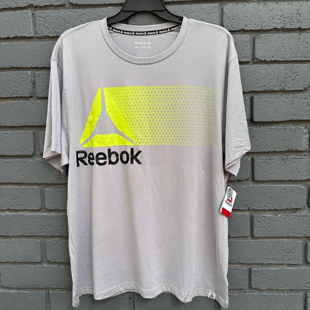 Reebok Performance Activewear Athletic T shirt Men Sz 2XL 3XL Gray Short Sleeve