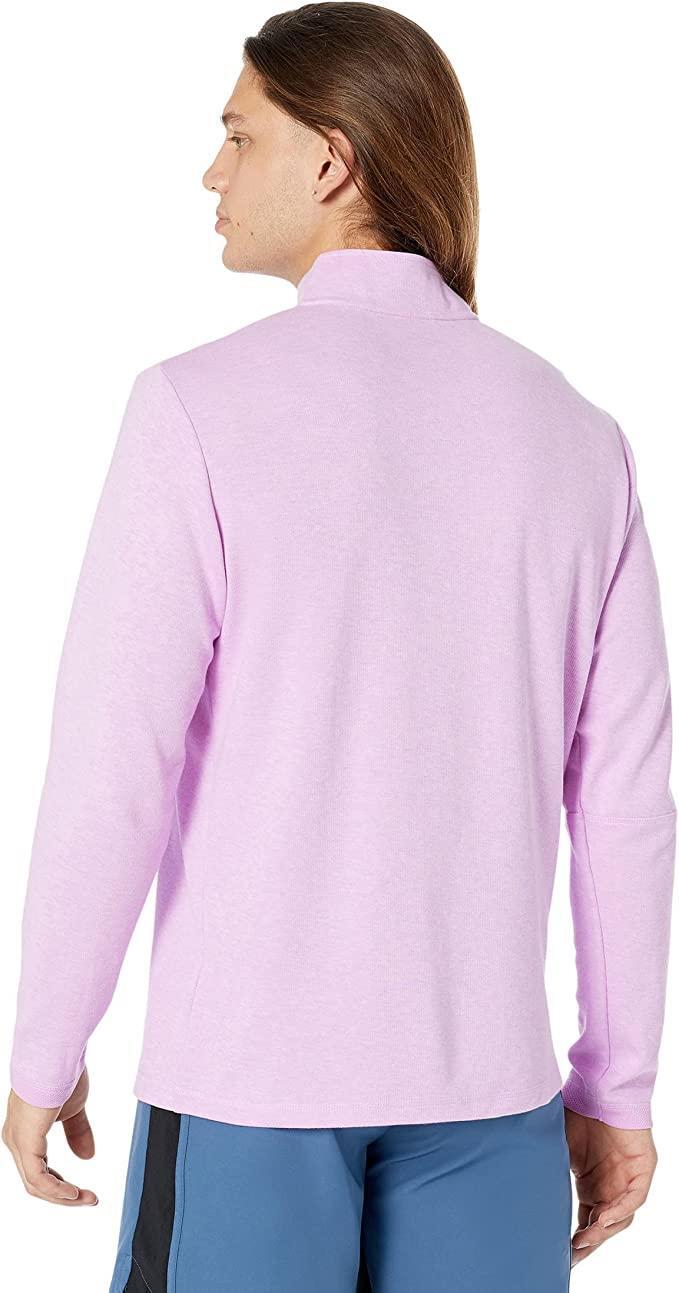 adidas Men's 3-Stripes 1/4 Zip Pullover Bliss Lilac Melange HN4542 Size Small gallery