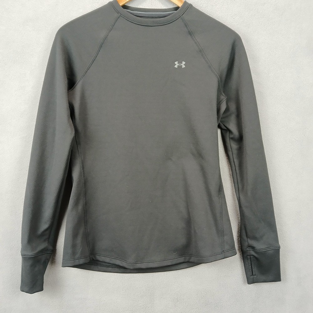Under Armour ColdGear Fitted Shirt Mens Small Black Sweat Wicks Performance