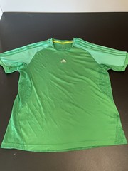ADIDAS Mens Climacool T-Shirt Top L Green Colourblock Polyester DC13