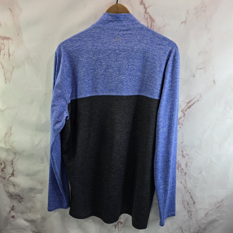 Marine Layer Shirt Mens Large Blue Black Pullover Quarter Zip Active Rise gallery