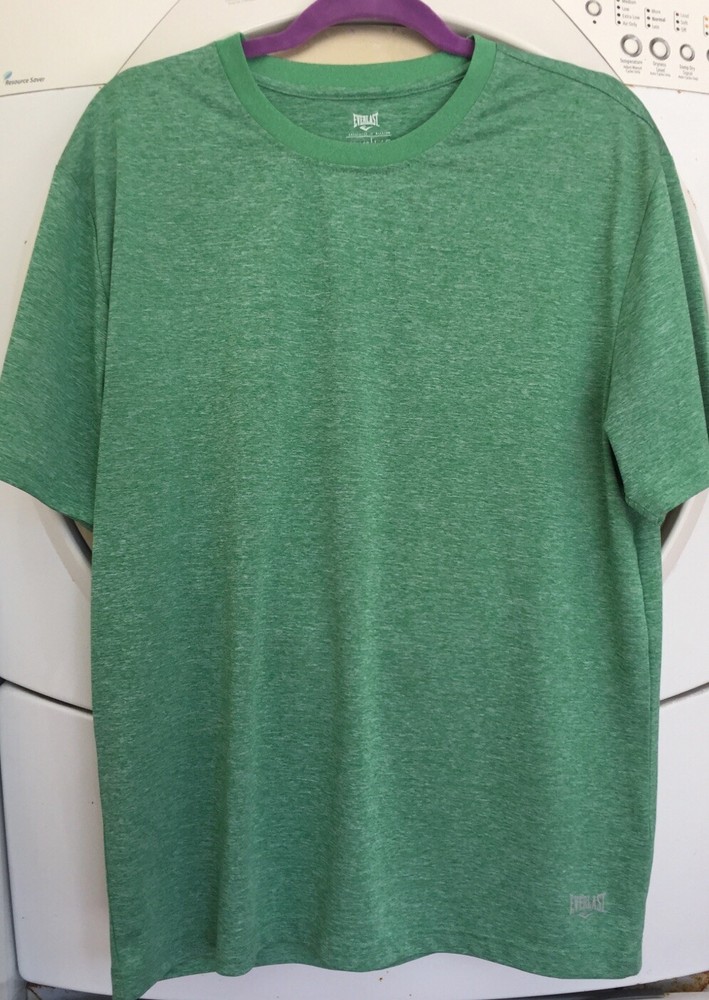 Everlast Mens Green Tshirt Short Sleeve Everdri Polyester Regular Size L