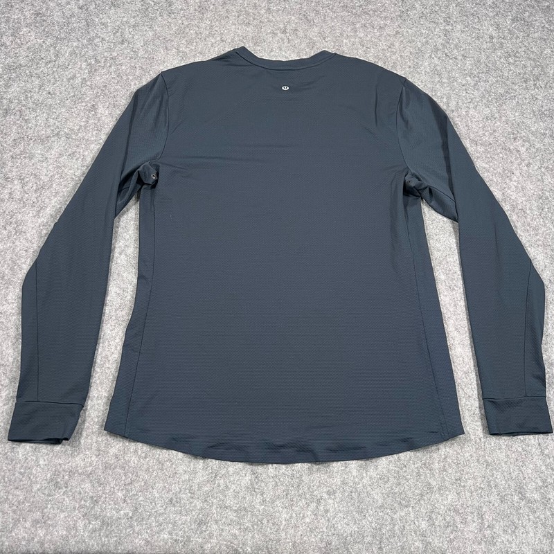 Lululemon True Navy Blue Black Long Sleeve Performance Tee T-Shirt Mens Size M gallery