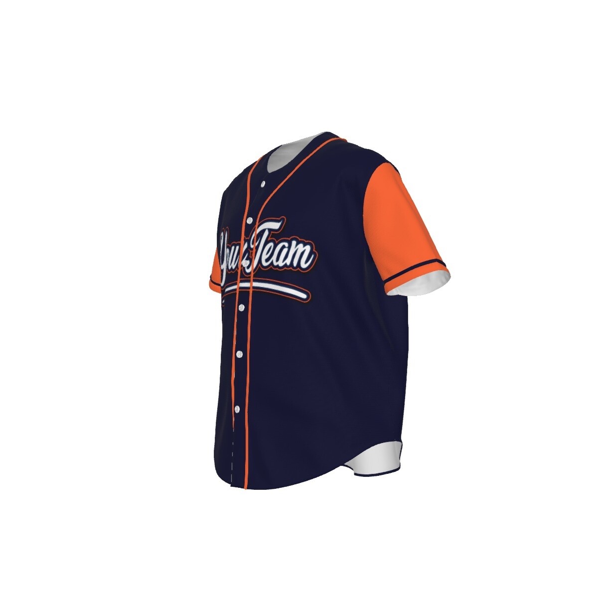 Fully Custom Navy and Orange Baseball Softball Team Design Baseball Jersey BS-4 gallery
