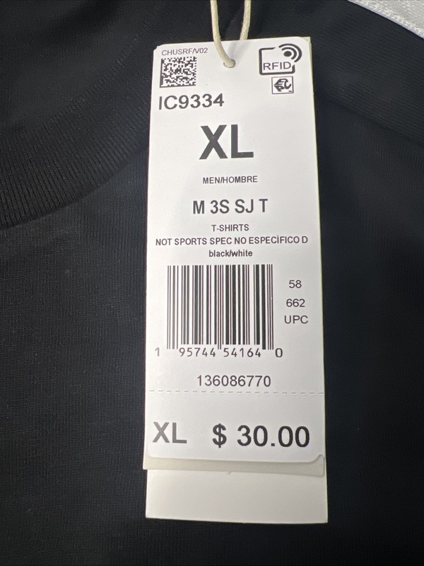 Adidas Men's M 3-Stripe SJ T-Shirt - Black IC9334 Sz XL NEW WITH TAGS gallery
