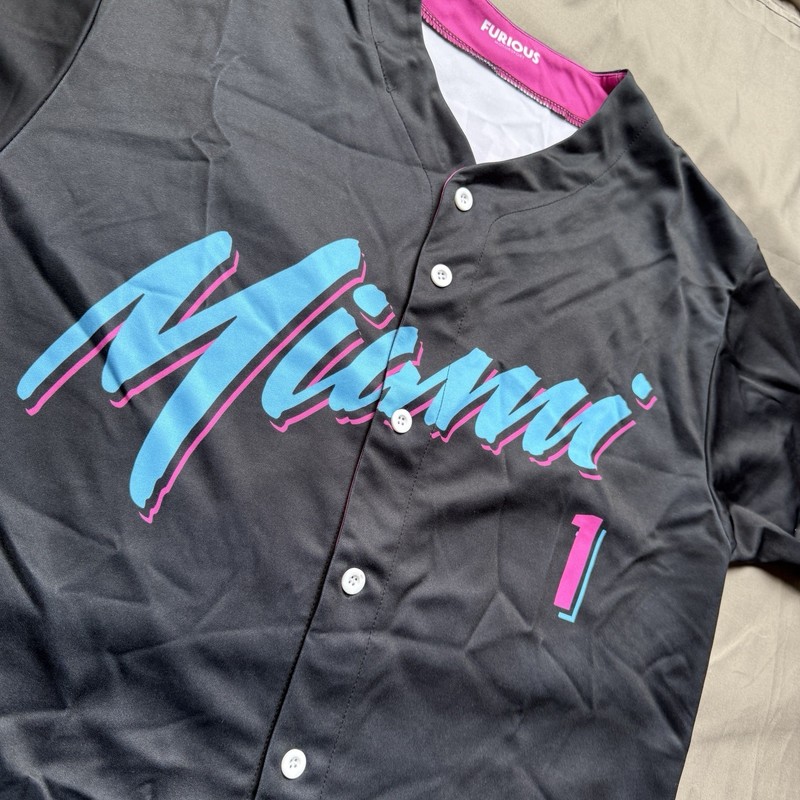 Max Verstappen Miami Vice Baseball Jersey Mens Large Black Fusion Motorsport gallery