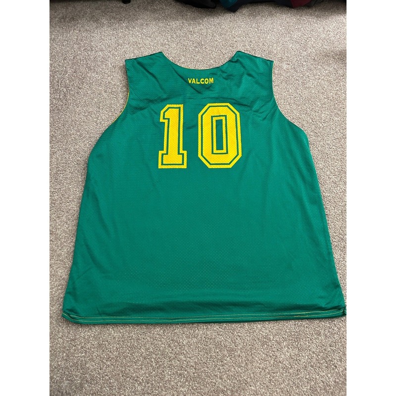 Game Gear Valcom 3COM Basketball Jersey Men Large Green Yellow Excellent Mesh 10 gallery