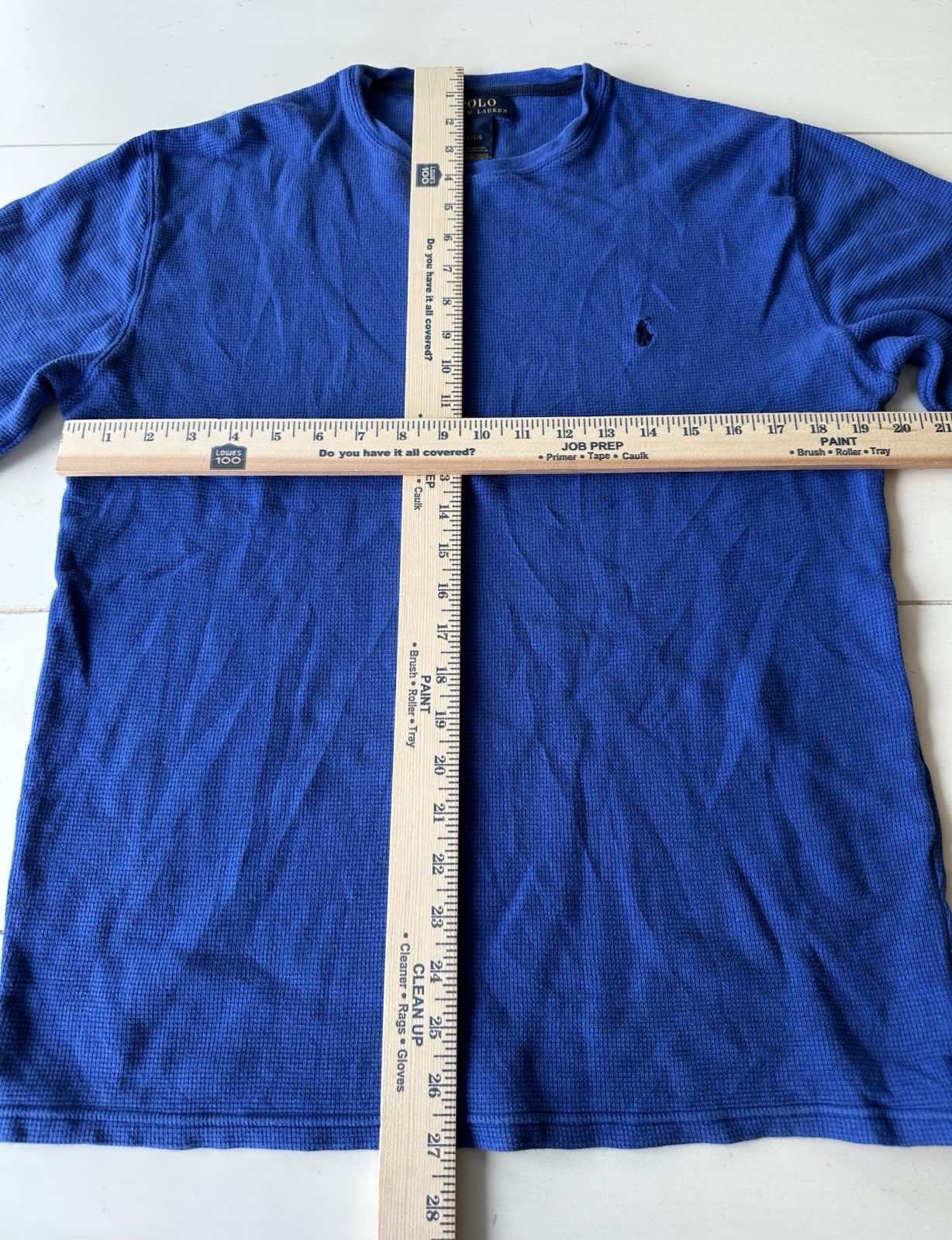 Polo Ralph Lauren Waffle Knit Thermal Shirt Mens Large Navy Blue Long Sleeve gallery