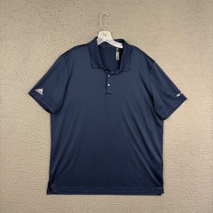 Adidas Polo Shirt Mens XL Navy Blue Hyundai Logo Performance Preppy Golf Dad