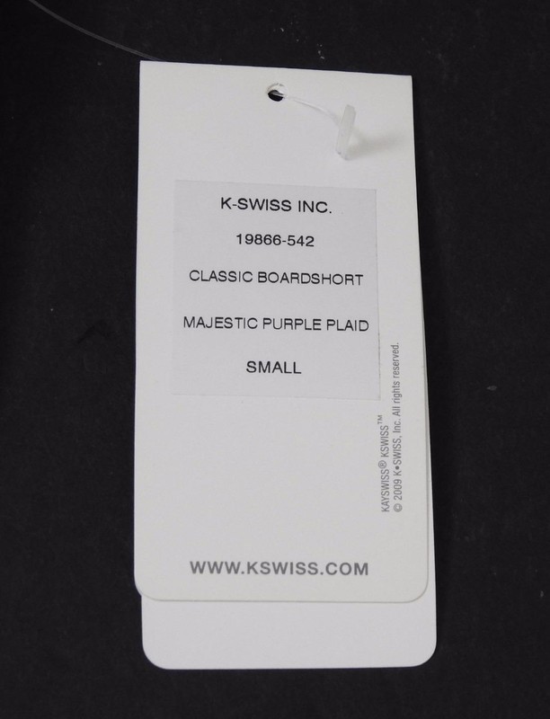 New K-Swiss Majestic Purple Plaid Swim Classic Boardshort UV Protect Small R17 gallery