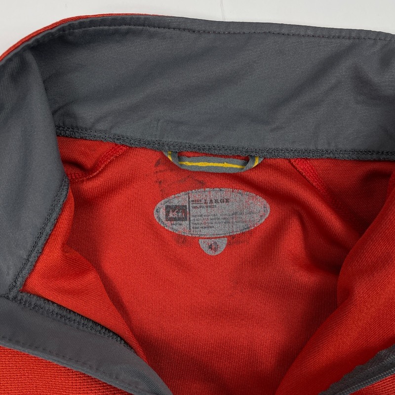 REI Shirt Mens Large Orange OXT Tech 1/4 Zip Pullover Golf Golfer Hiking Hunting gallery