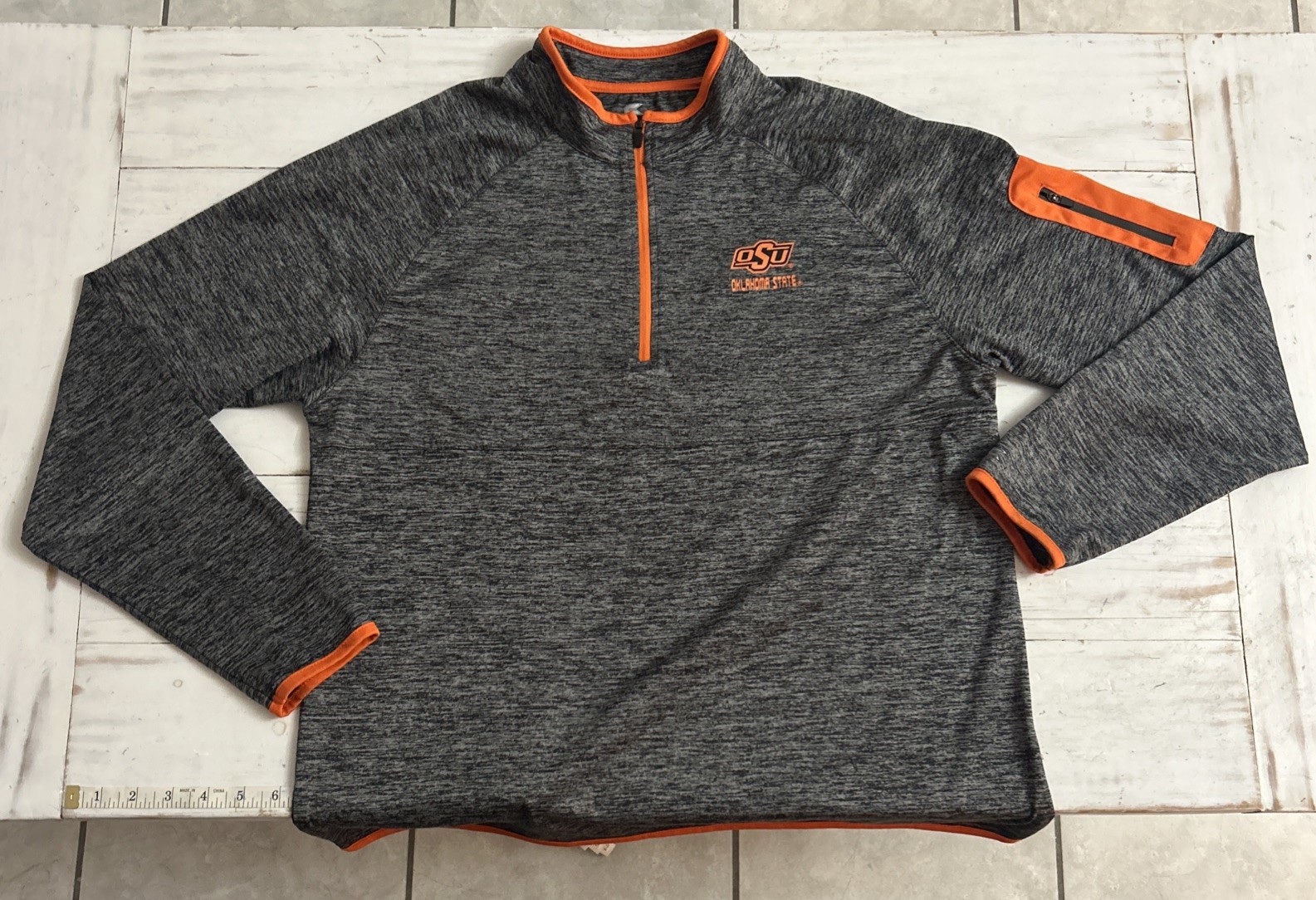 Mens OSU Dri-Fit Colosseum 1/4 Zip Pullover Black/Gray & Orange Size Medium gallery