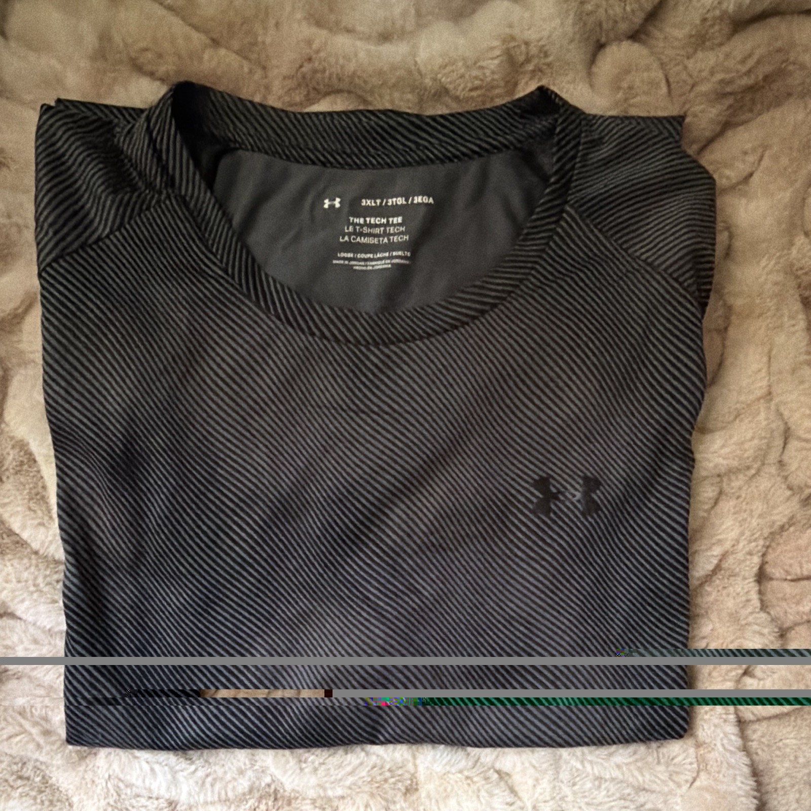 Under Armour Tech Tee Loose Fit Men's 3XLT Gray Striped Crew Neck T-Shirt gallery