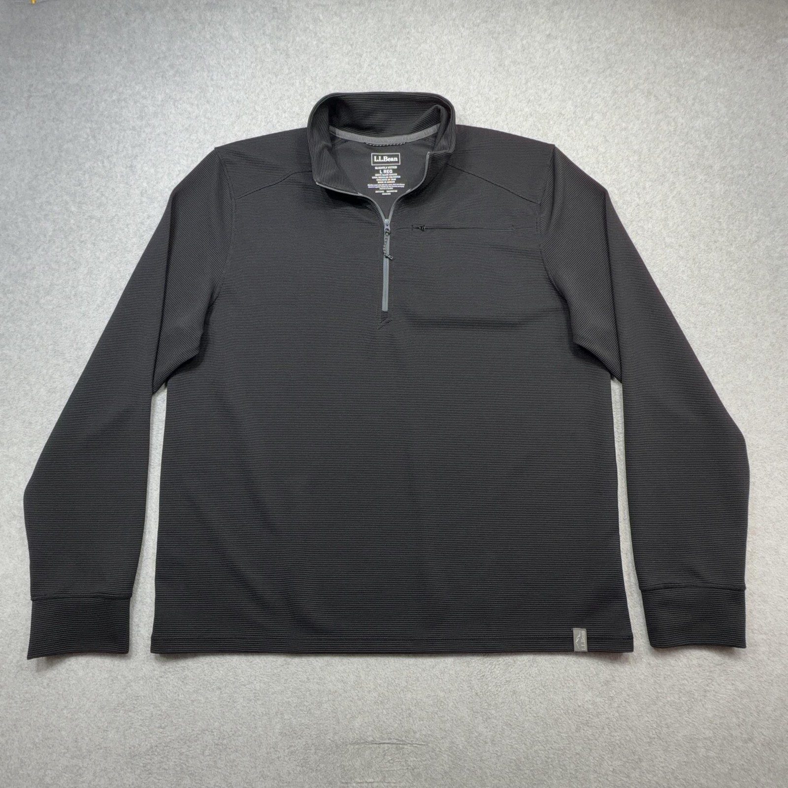 LL Bean Venture Stretch Ottoman Rib Pullover Mens Large Black 1/4 Zip Outdoor gallery