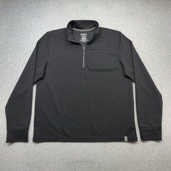 LL Bean Venture Stretch Ottoman Rib Pullover Mens Large Black 1/4 Zip Outdoor
