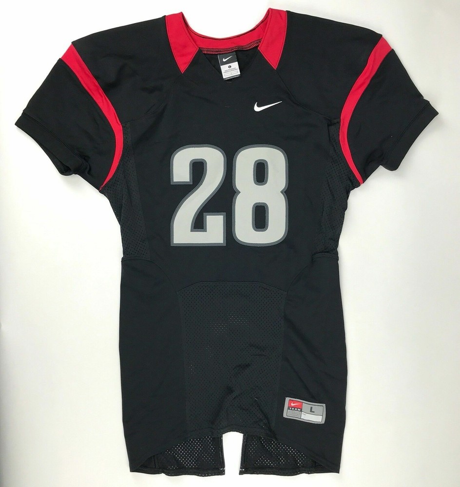 Nike Beast Football Game Jersey Men's Large Black 535714 Red Gray #28