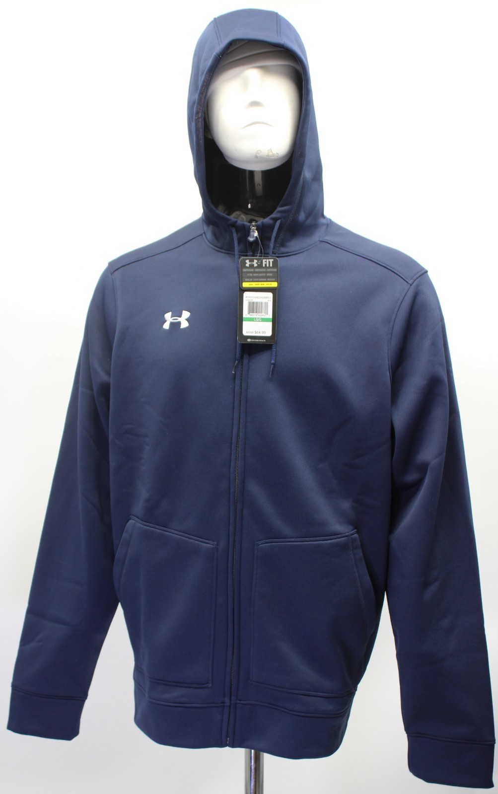 Under Armour UA Men's Armour Fleece Storm Full Zip Hoody Hoodie Navy Size Large gallery