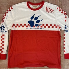VSTR Jersey Men’s Large Long Sleeve International Thug Bear Red White Blue Bike