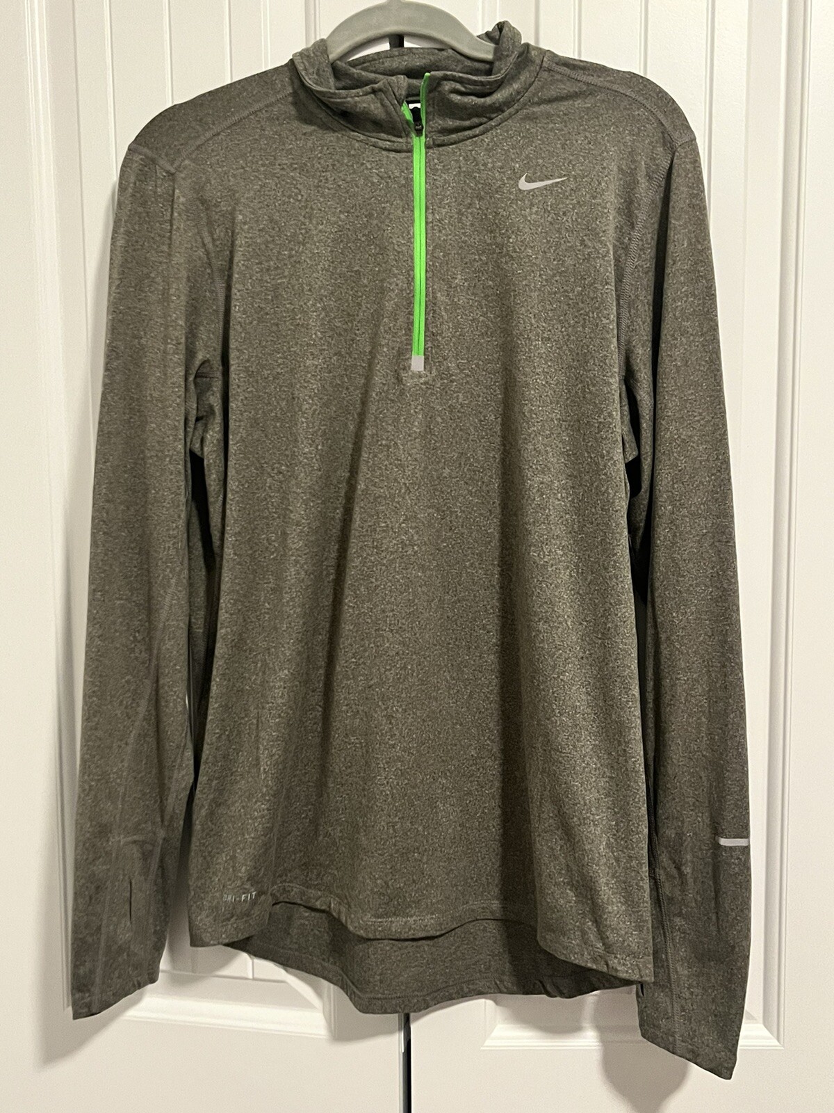 Nike Running Mens Medium Quarter Zip Pullover Element Training Shirt 504606 Gray gallery