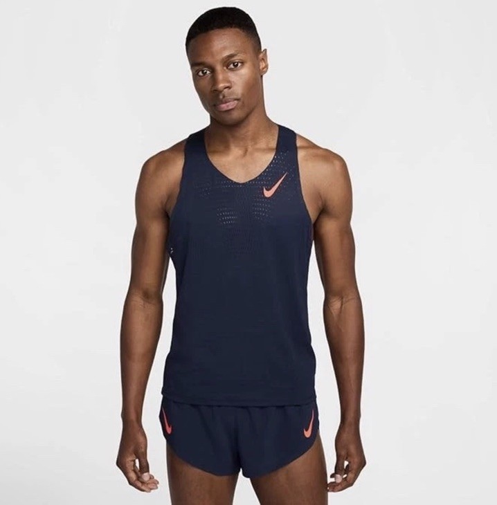 Nike AeroSwift Dri-FIT ADV Running Singlet Men Size Small Blue Orange FN4231-451 gallery