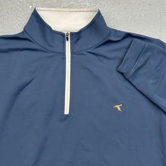 Gen Teal Quarter Zip Mens Medium Blue 1/4 Long Sleeve Stretch Pullover