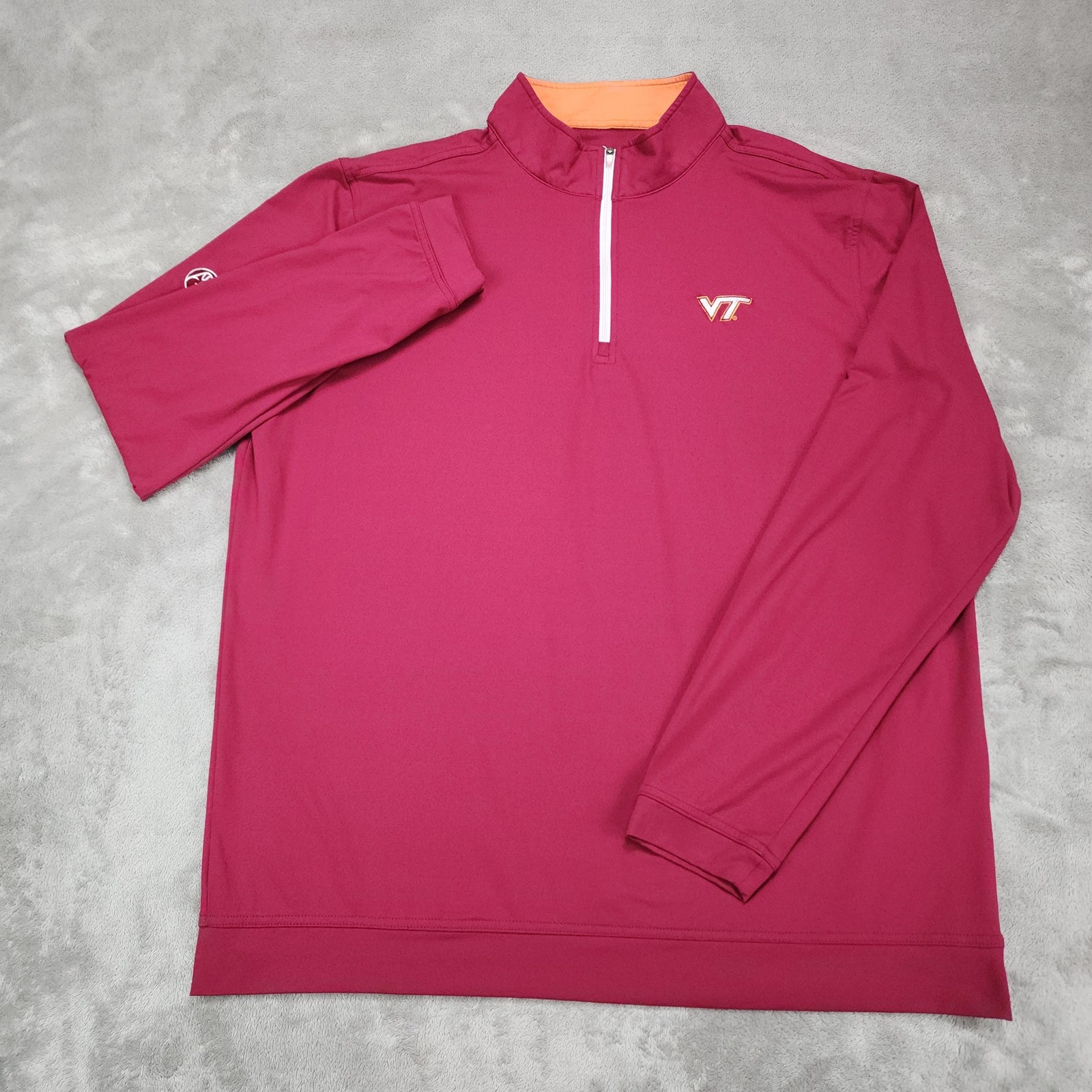 Rhoback Pullover Mens XL Red VT 1/4 Zip Mock Neck Golf Performance Activewear gallery