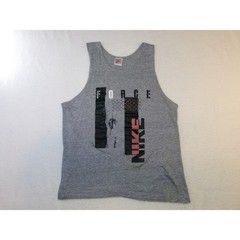 Vintage Nike Force Tank Top Mens Large Gray 90s Made in USA Graphic Basketball