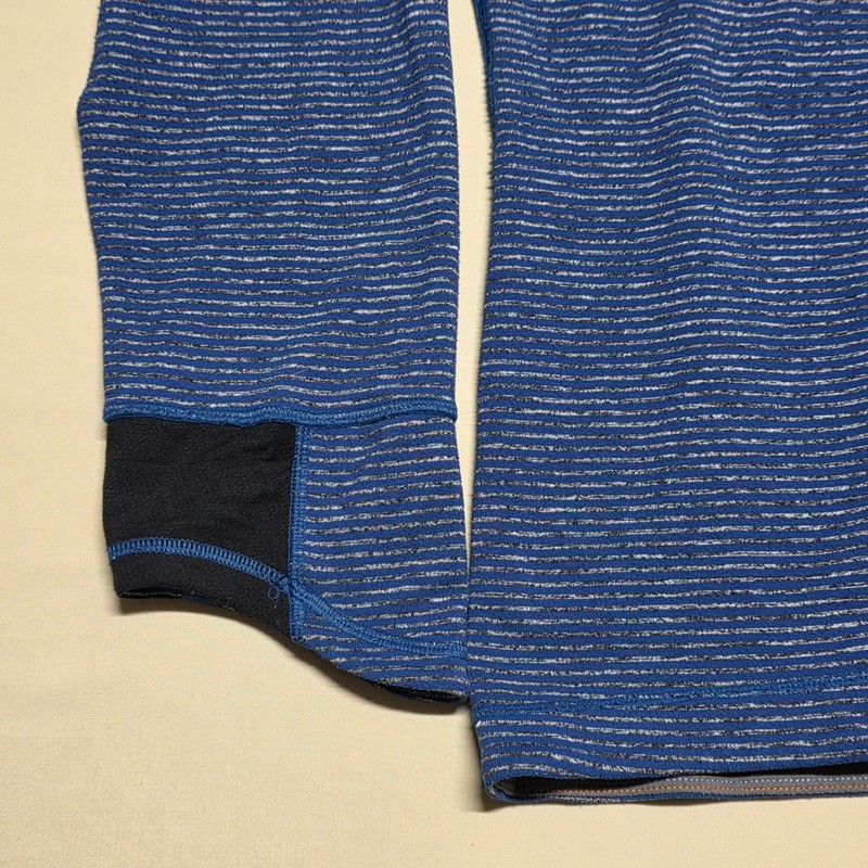 Lululemon Mens XL Blue Striped 1/4 Zip Pullover Long Sleeve Athletic Sweatshirt gallery