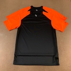Lot of 2 Badger Sport Men’s Medium Black Safety Orange Breakout Performance Tees