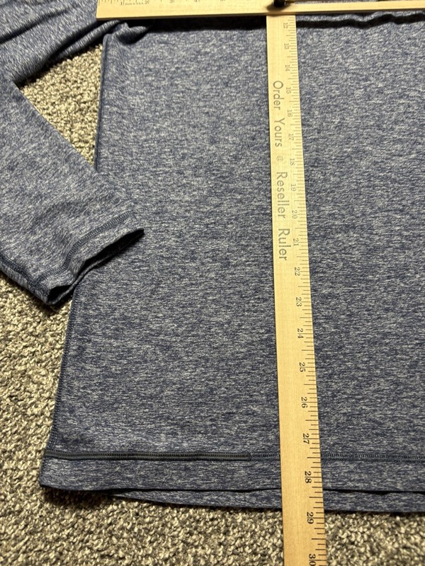 Lululemon 1/4 Zip Pullover Mens Small Blue Heather Running Thumb Straps gallery