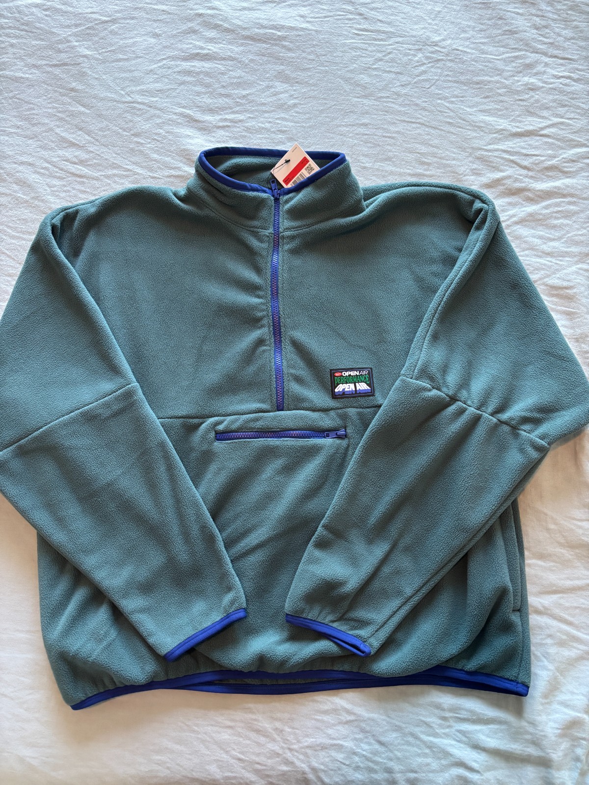 Nike Club Open Air 1/2 Zip Brushed Fleece Pullover Top Sz L Mens $90 HV4628-359 gallery