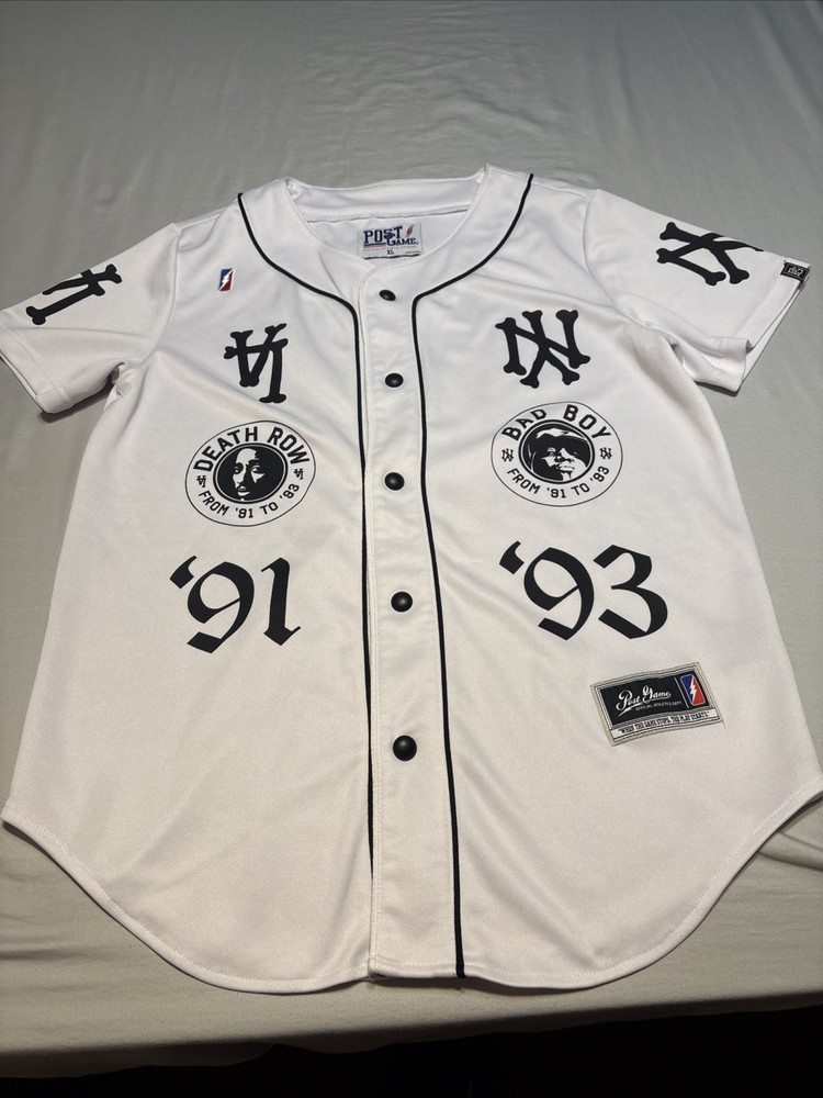 Men’s Post Game Biggie and Tupac Baseball Jersey Size XL