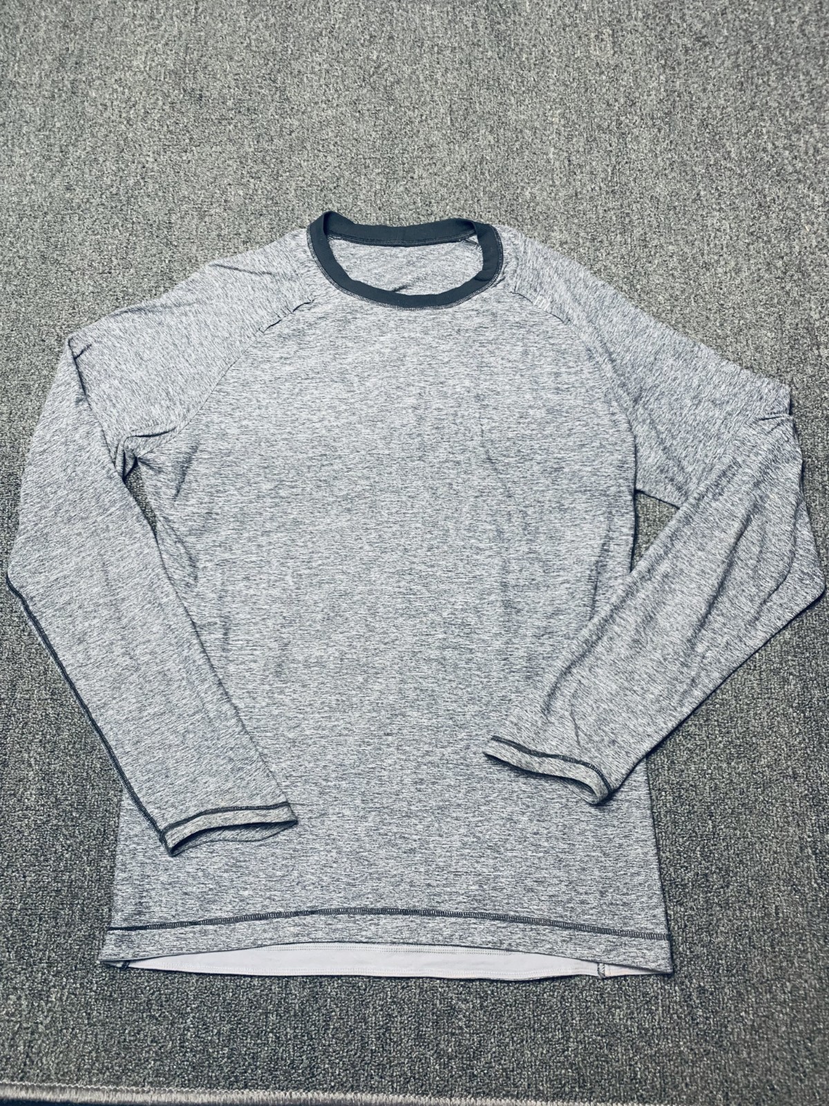 Lululemon Vent Tech Mens Shirt Medium Gray Spacedye Workout Yoga Long Sleeve gallery