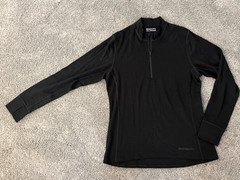 Backcountry Men’s Base Layer Black 1/2 Zip Size XL Long Sleeve Merino Wool NWOT