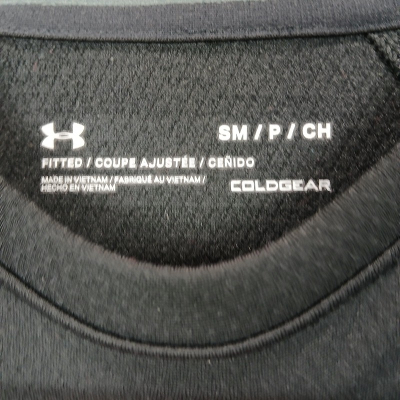 Under Armour ColdGear Fitted Shirt Mens Small Black Sweat Wicks Performance gallery