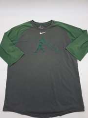 Nike Dri-Fit Swingman Ken Griffey Jr. Shirt Men Small Green 3/4 Sleeve.#42957