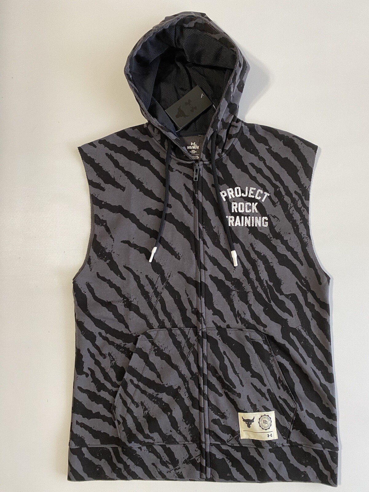 Under Armour Project Rock Rival Fleece Sleeveless Full-Zip Hoodie 1377444 Sz M gallery