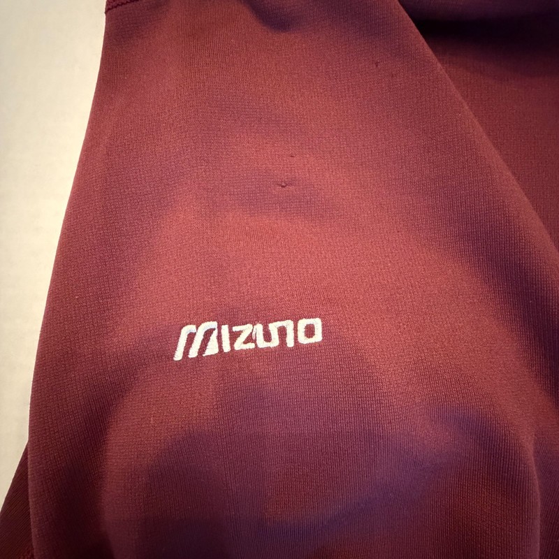 Mizuno Performance Wear Shirt Breathe Thermo Sz M Mock Neck Base Layer Burgundy gallery