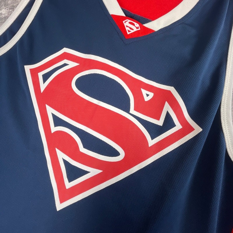Superman DC Comics Small Basketball Tank Top Colorblock Blue Red Jersey gallery