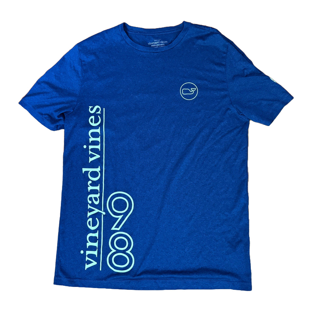 Vineyard Vines Performance Active Shirt Tee 1998 Mens Small Navy Blue Whale