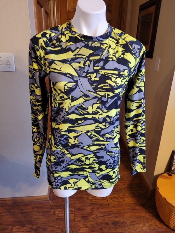 Russell Dri-Power 360 Athletic Shirt Men's MED Neon Green Black Gray gallery